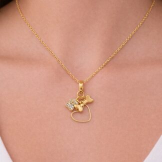 Collier Cœur Patte en Acier Inoxydable pour Femme