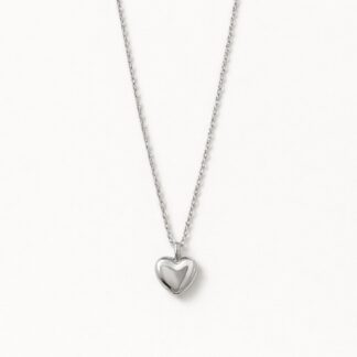 Stainless Steel Silver Heart Necklace For Women