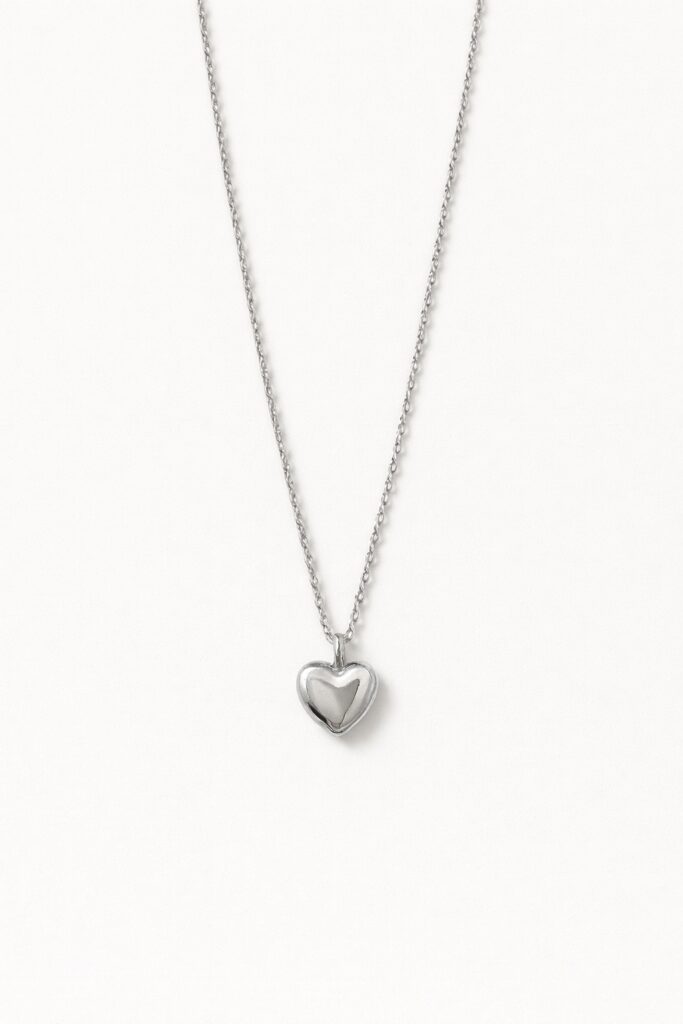 Collana Cuore in Acciaio Inossidabile Argento per Donna
