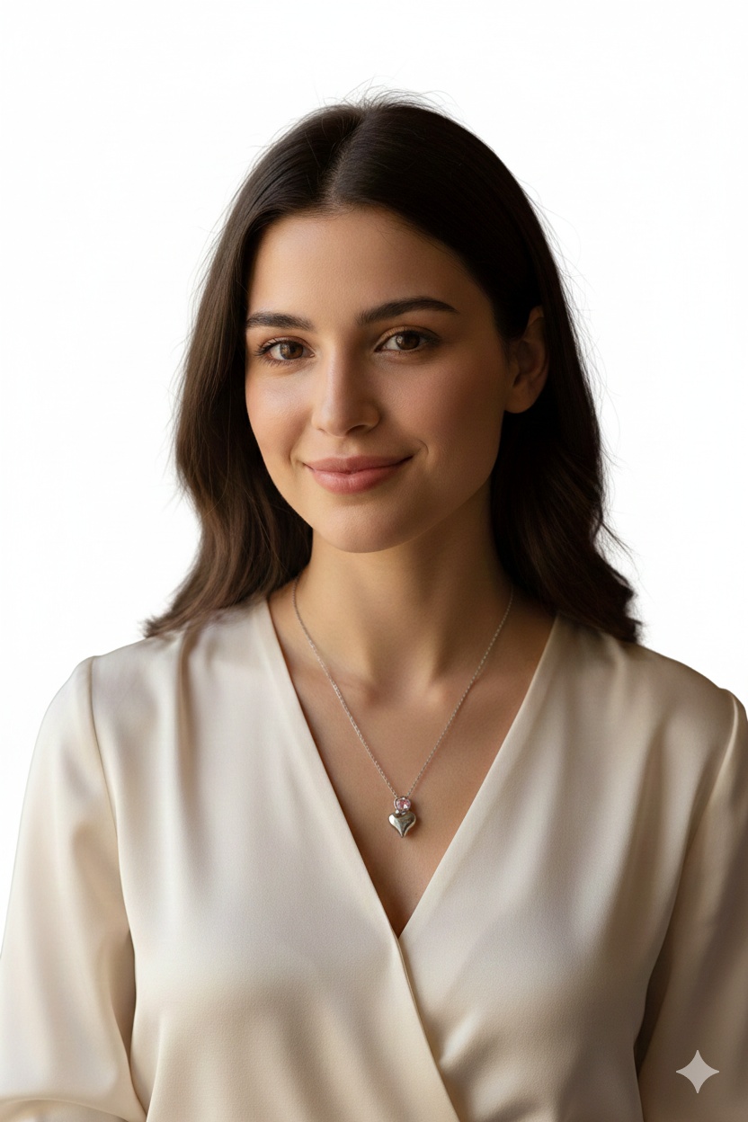 Collier Cœur en Pierre Acier Inoxydable pour Femme – Image 2