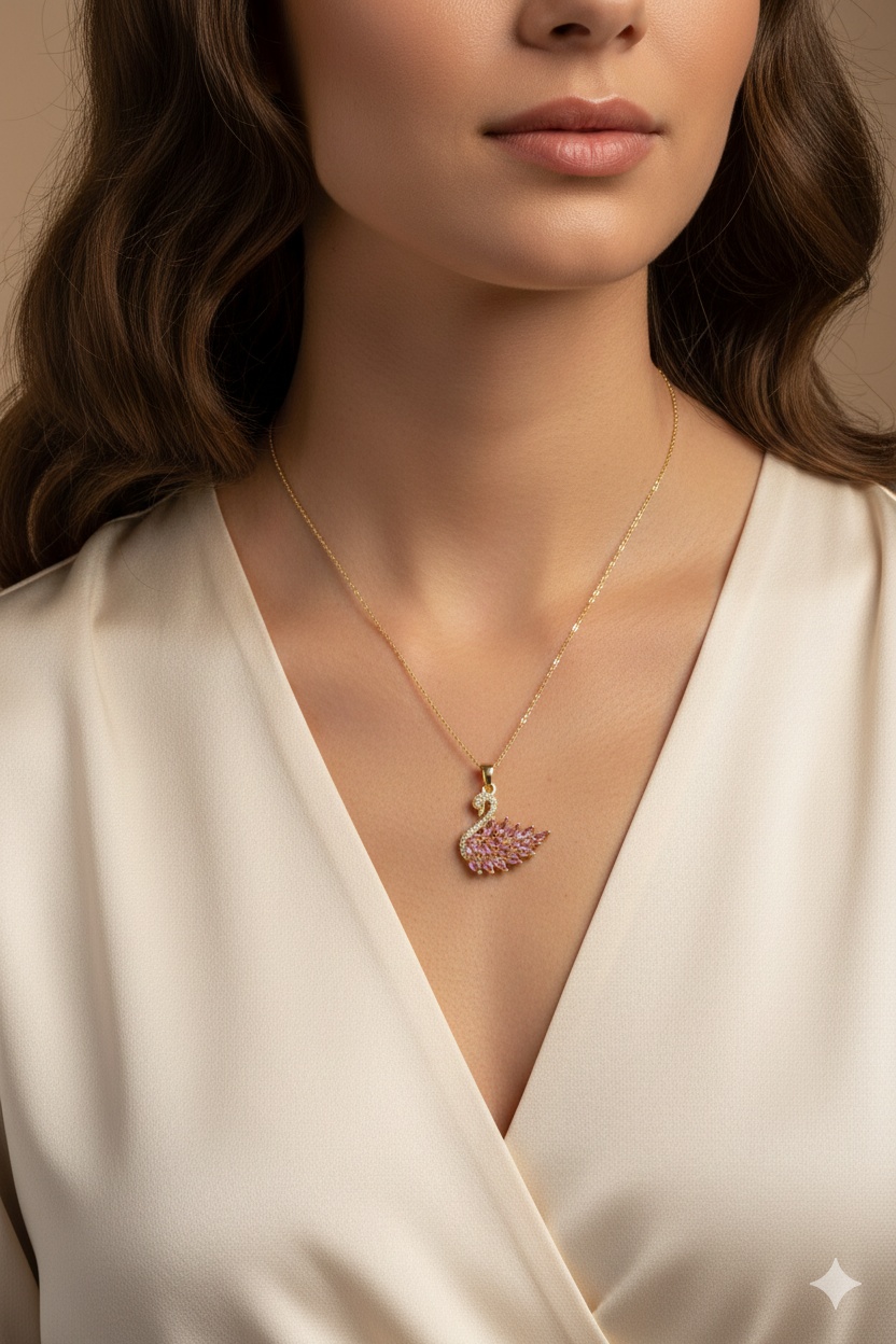Collana Cigno in Acciaio Inossidabile per Donne - immagine 2