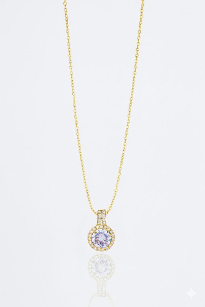 Stainless Steel Baguette Necklace For Women
