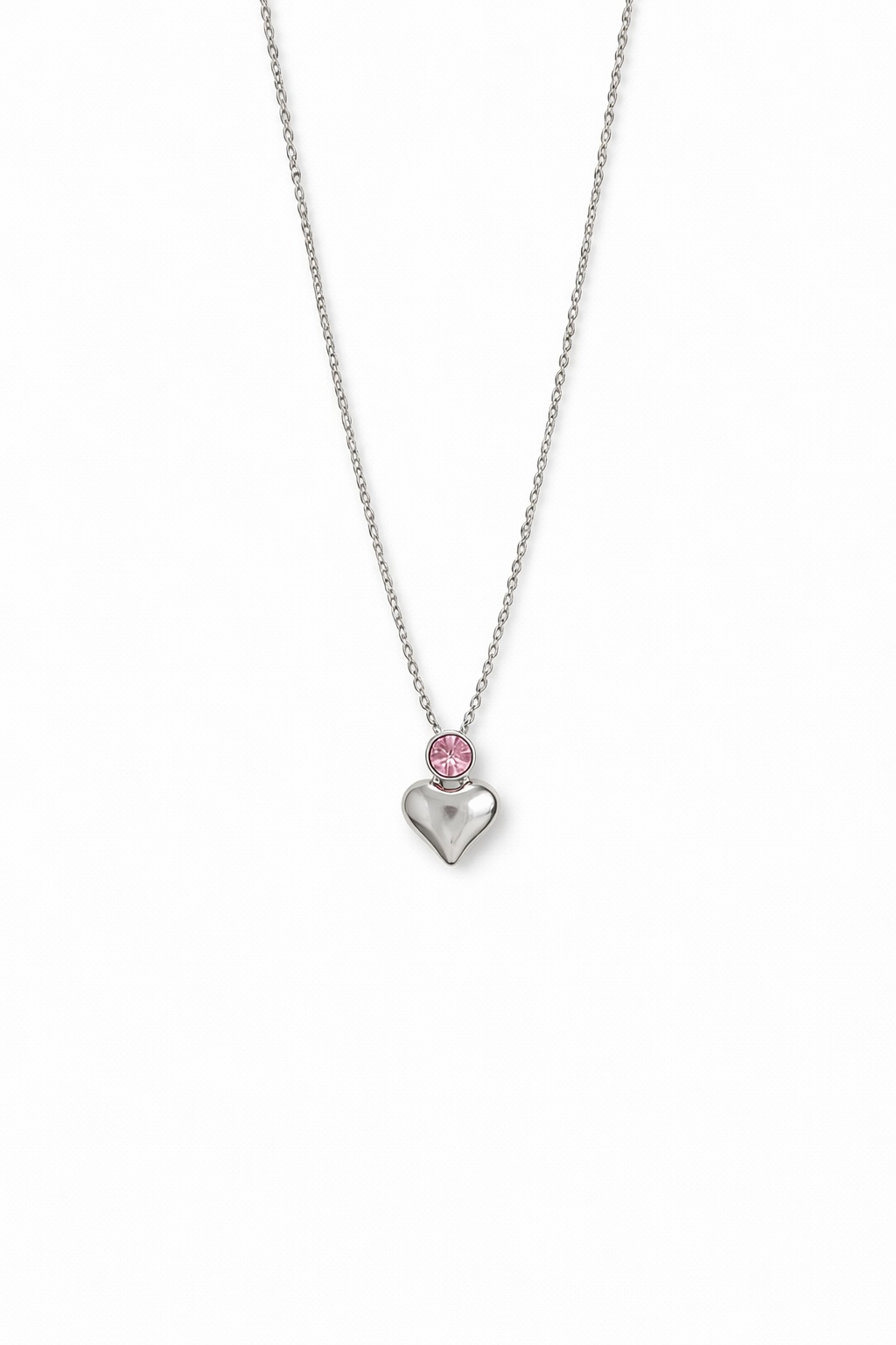 Collier Cœur en Pierre Acier Inoxydable pour Femme