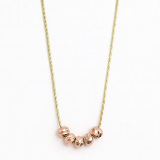Stainless Steel Rose Gold Beaded Necklace For Women