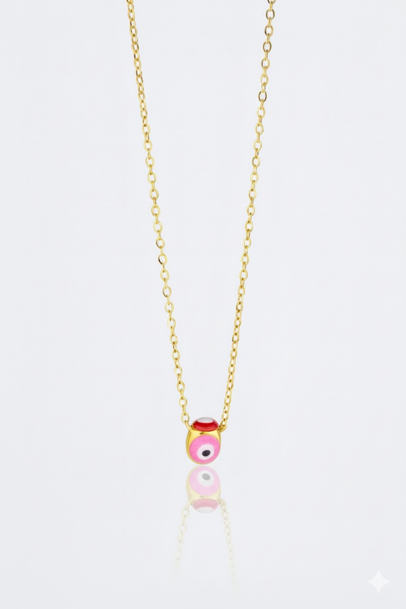 Collana Spinner Occhio Malocchio Mini Colorato in Acciaio Inossidabile - immagine 2
