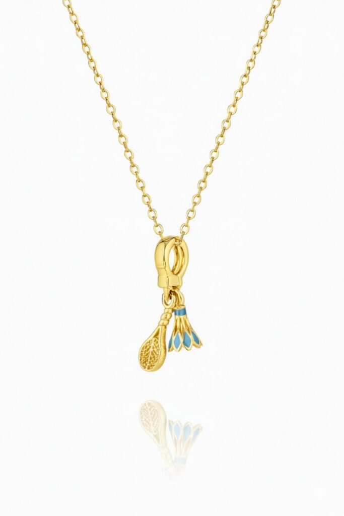Stainless Steel Tennis Charm Necklace For Women