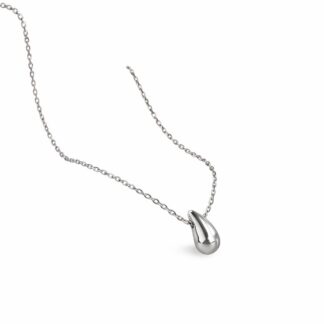Stainless Steel Silver Teardrop Necklace For Women