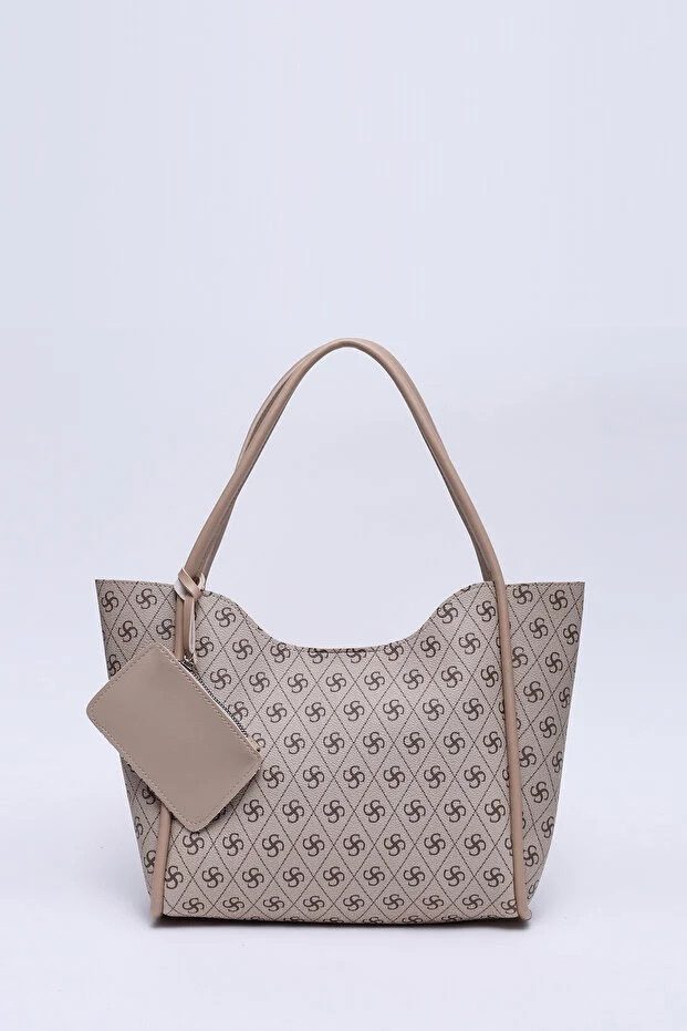 Monogram Mink SHK108 Bolso de Mano y Hombro de Cuero Sintético para Mujer con Cartera y Bolsa de Maquillaje