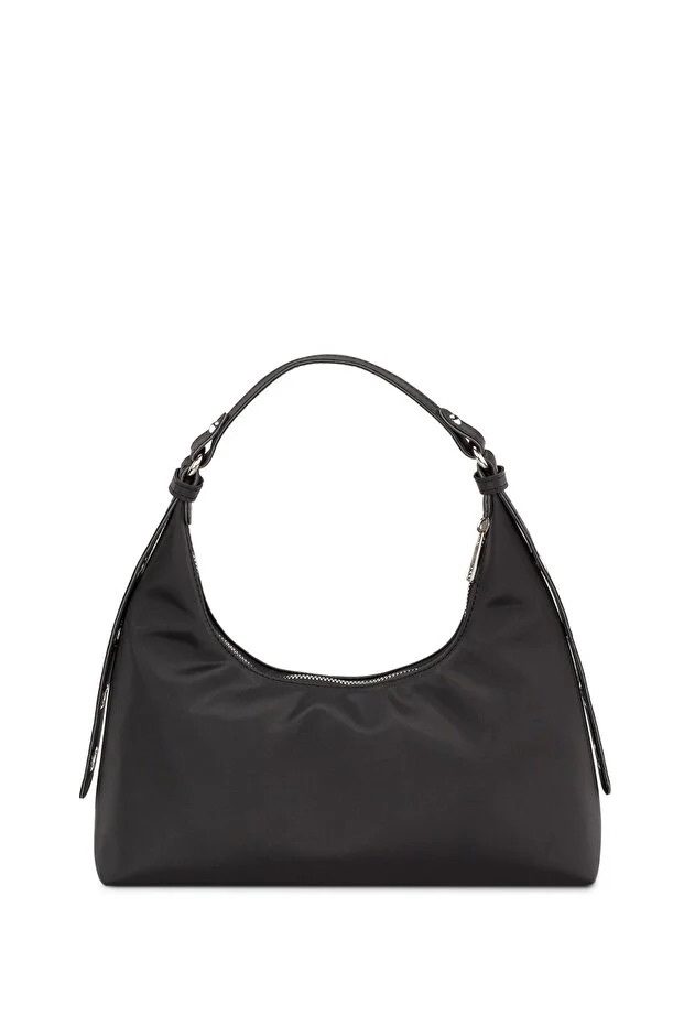 Bolso de hombro baguette negro para mujer